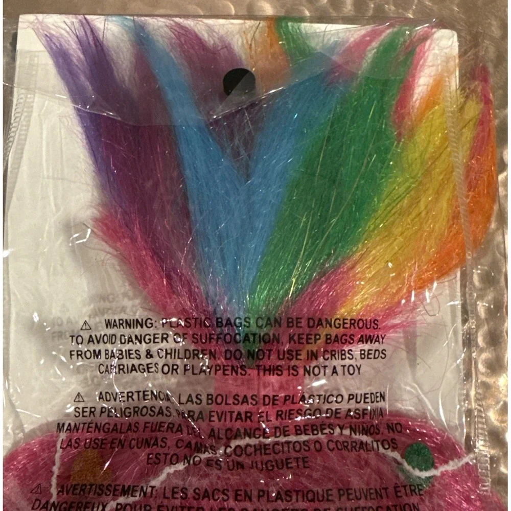 Trolls World Tour Poppy Wig Child One Size Rainbow Pink Flowers Glitter Hearts